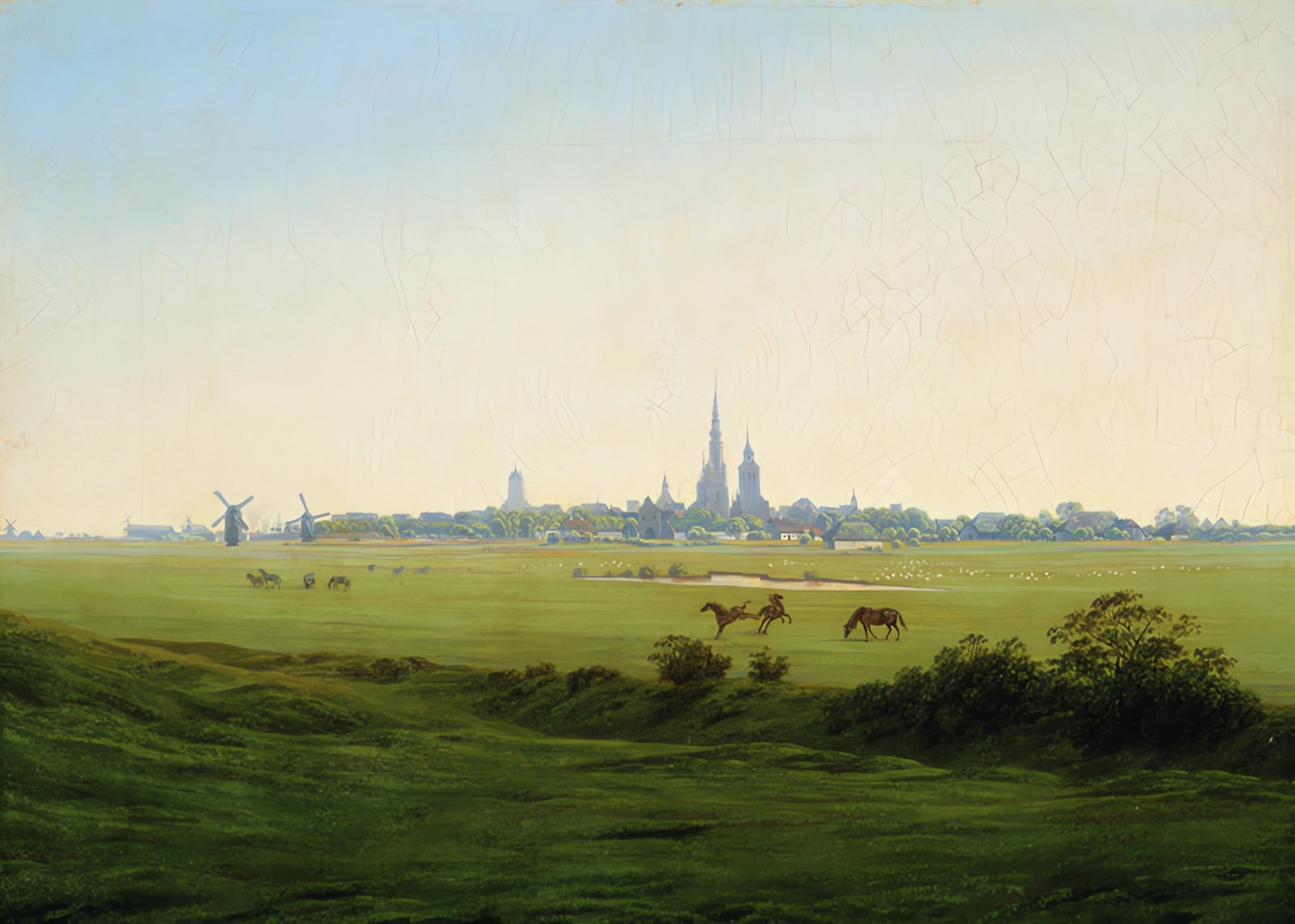 Prés à Greifswald - Caspar David Friedrich