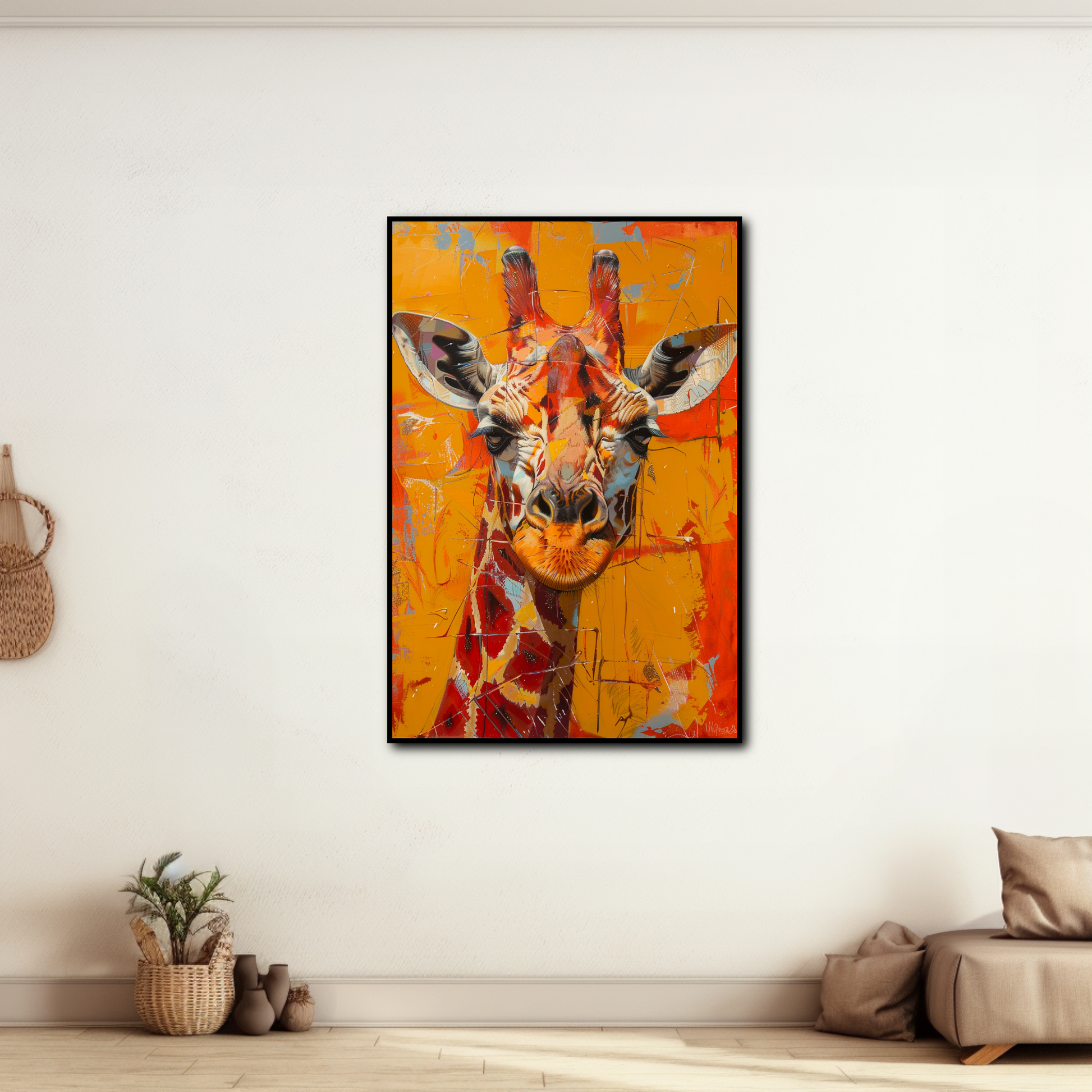 Peinture Girafe Orange