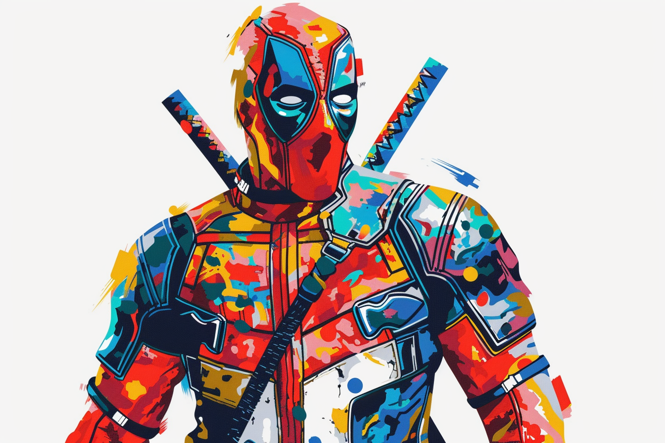 Tableau déco Captain Deadpool peinture Marvel Pop Art