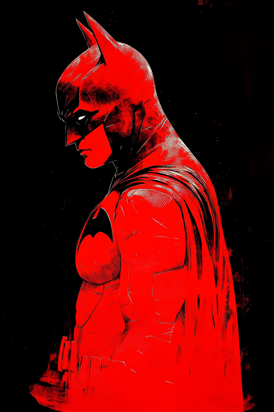 Tableau déco Batman illustration rouge