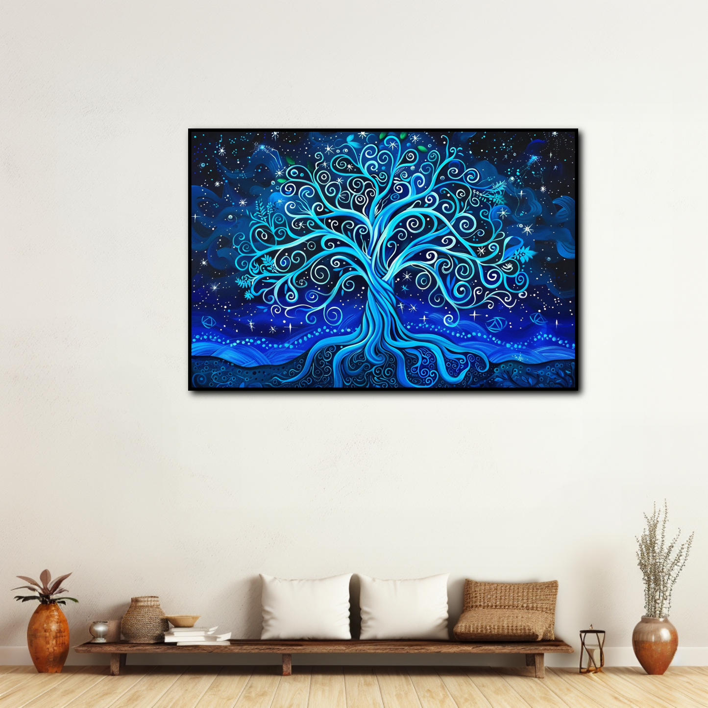 Tableau Arbre de Vie Bleu