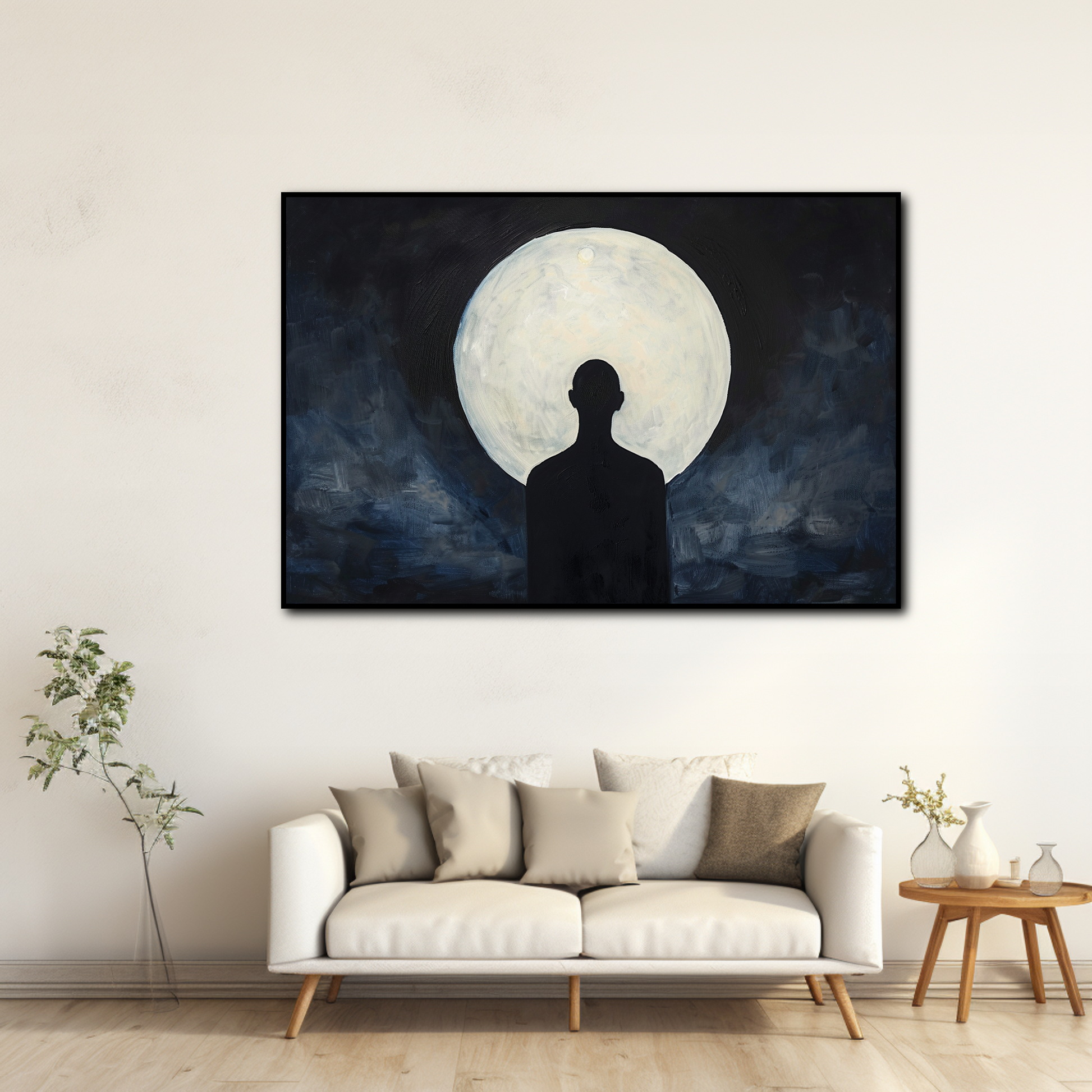 Tableau Silhouette Lunaire