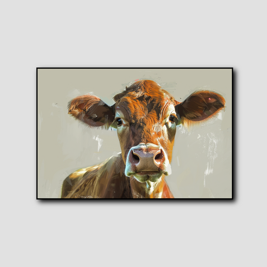 Peinture Vache Curieuse