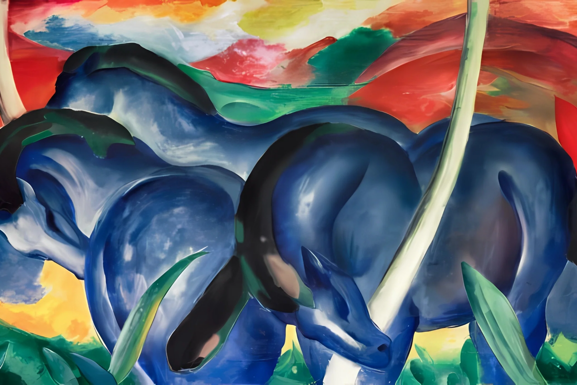 Grands chevaux bleus - Franz Marc