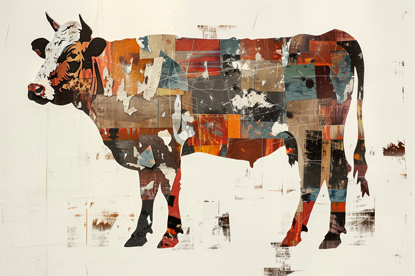 Tableau Collage Vache