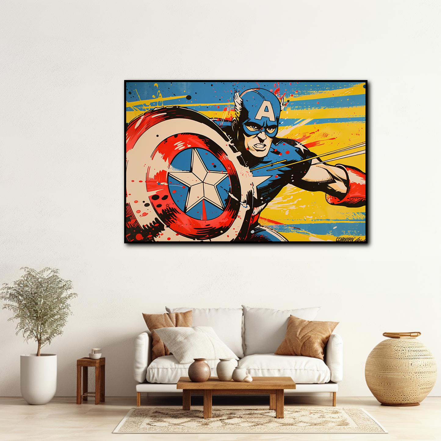 Tableau Captain America Comics original Marvel