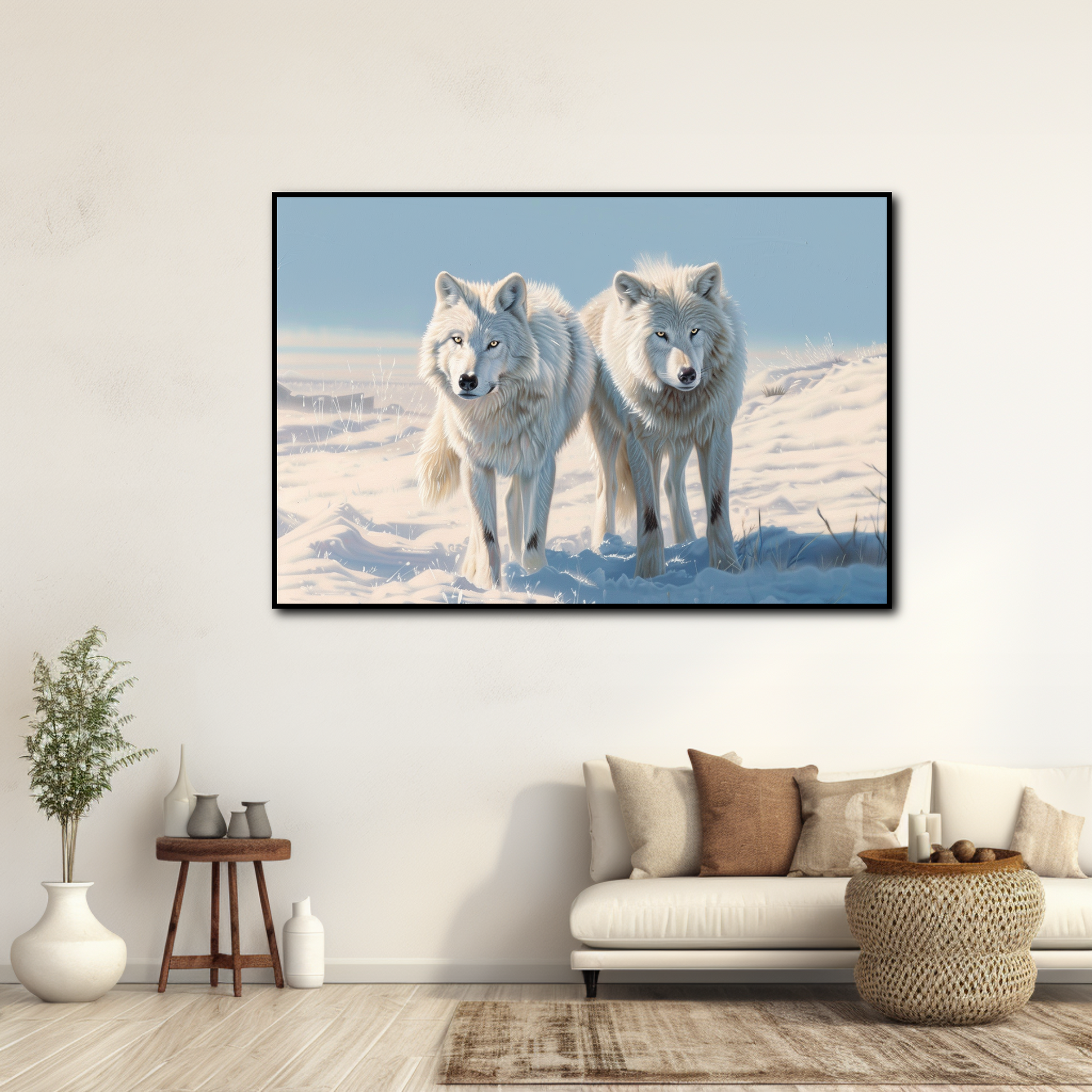 Tableau Loups Blancs