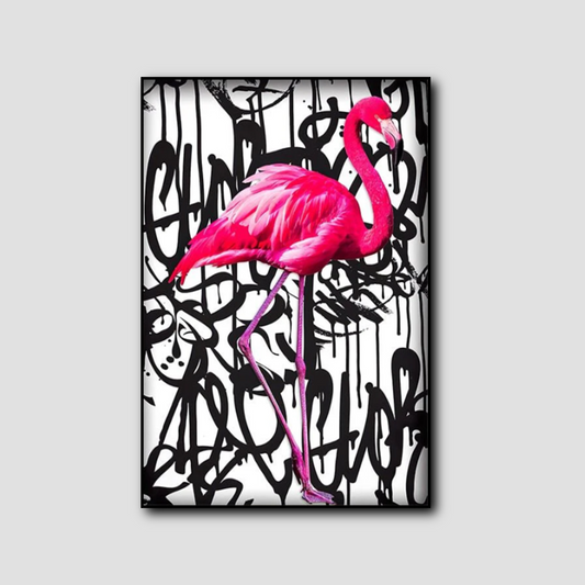 Tableau Flamant Rose Graffiti