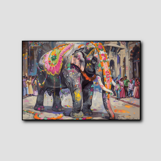 Tableau Élephant Coloré