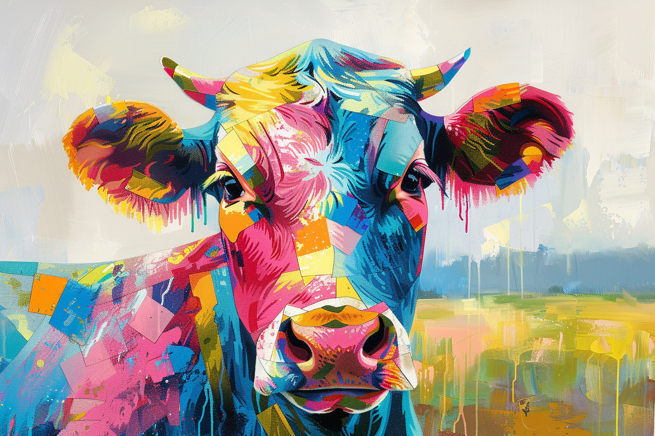 Tableau Vache Colorée