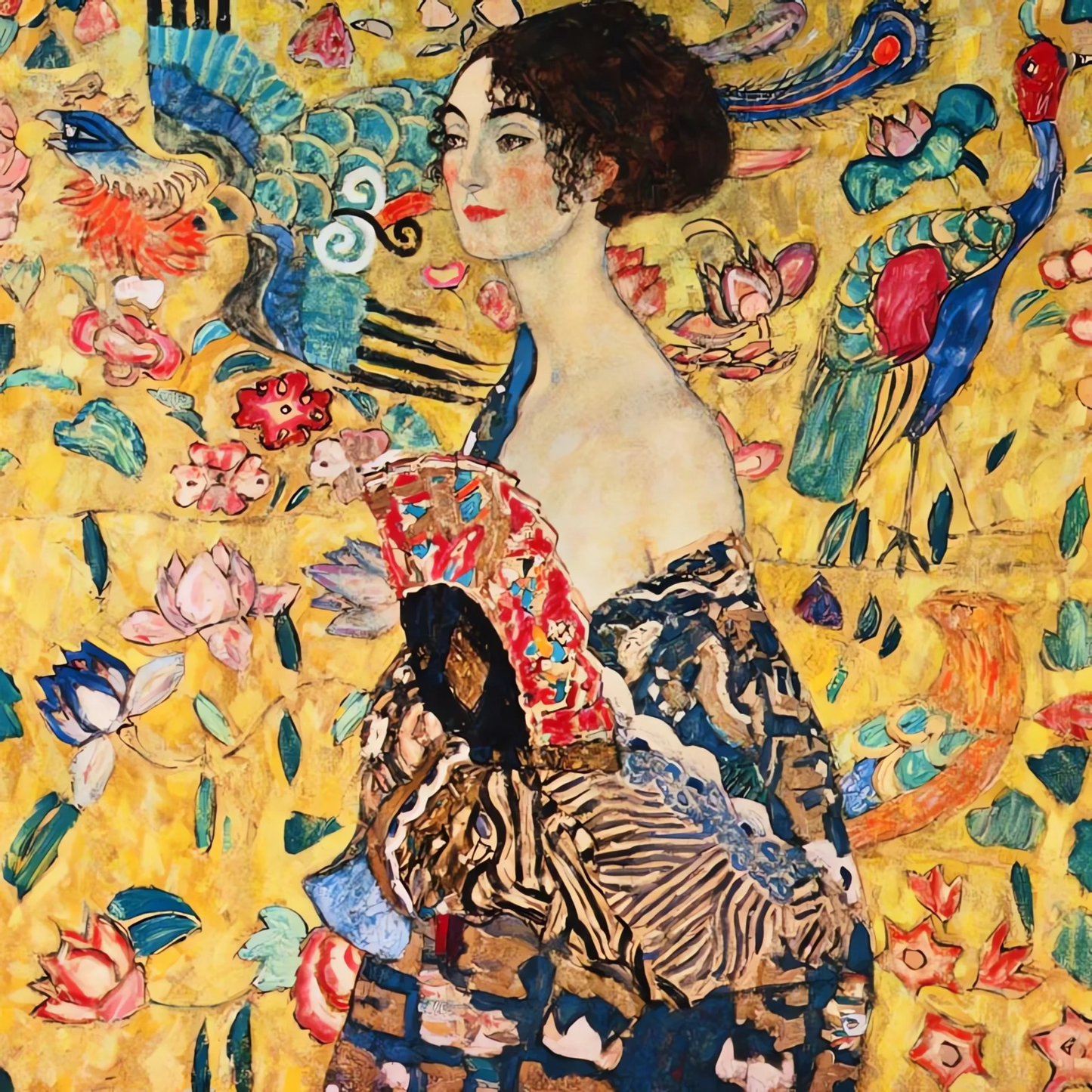 La dame à l'éventail - Gustav Klimt