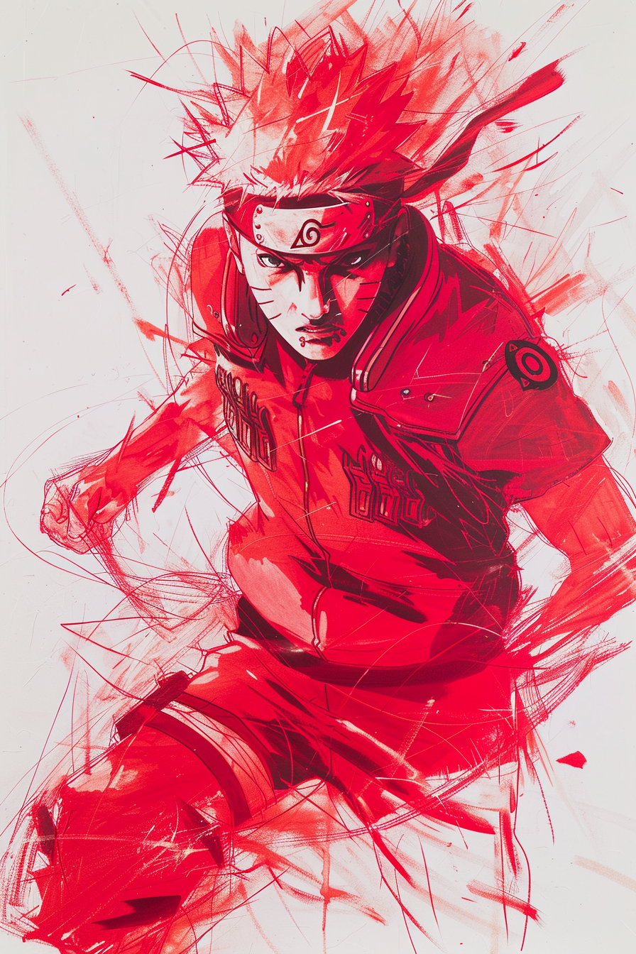 Tableau Naruto Éclats Rouges