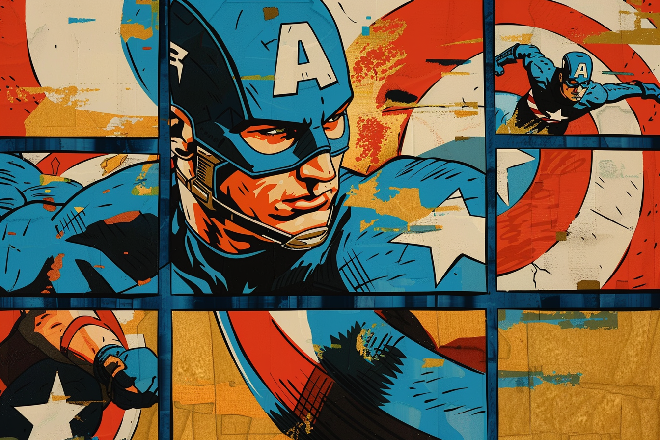 Tableau Captain America bande dessinée comics Marvel