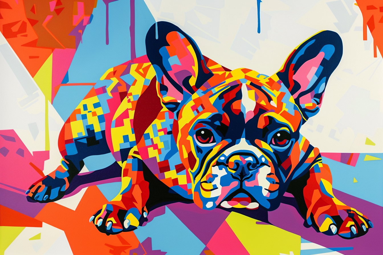 Tableau Pop Art Bulldog Français