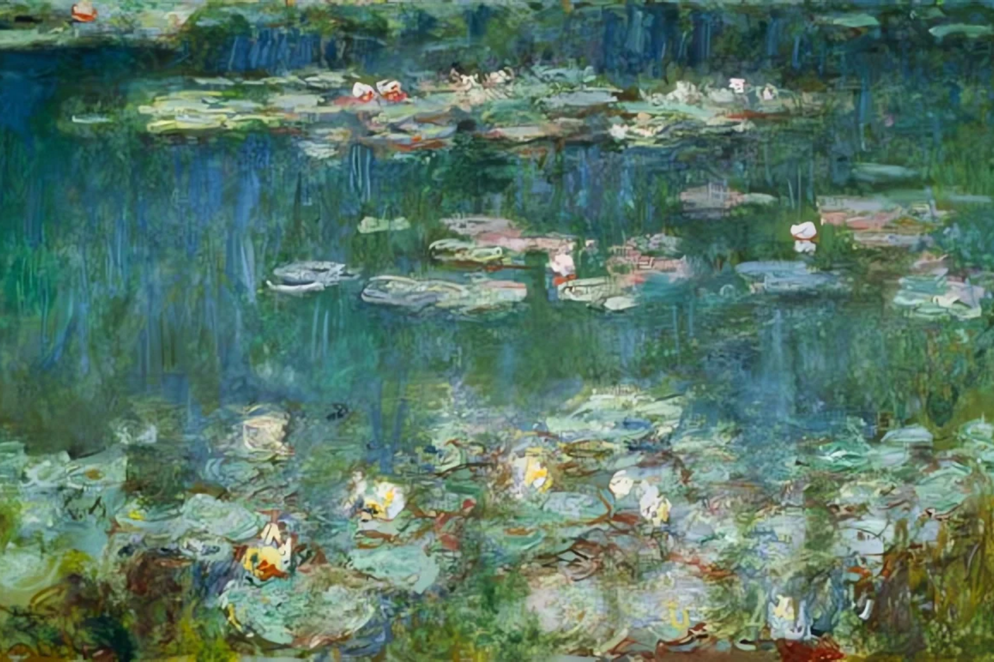 Waterlilies: Green Reflections - Claude Monet