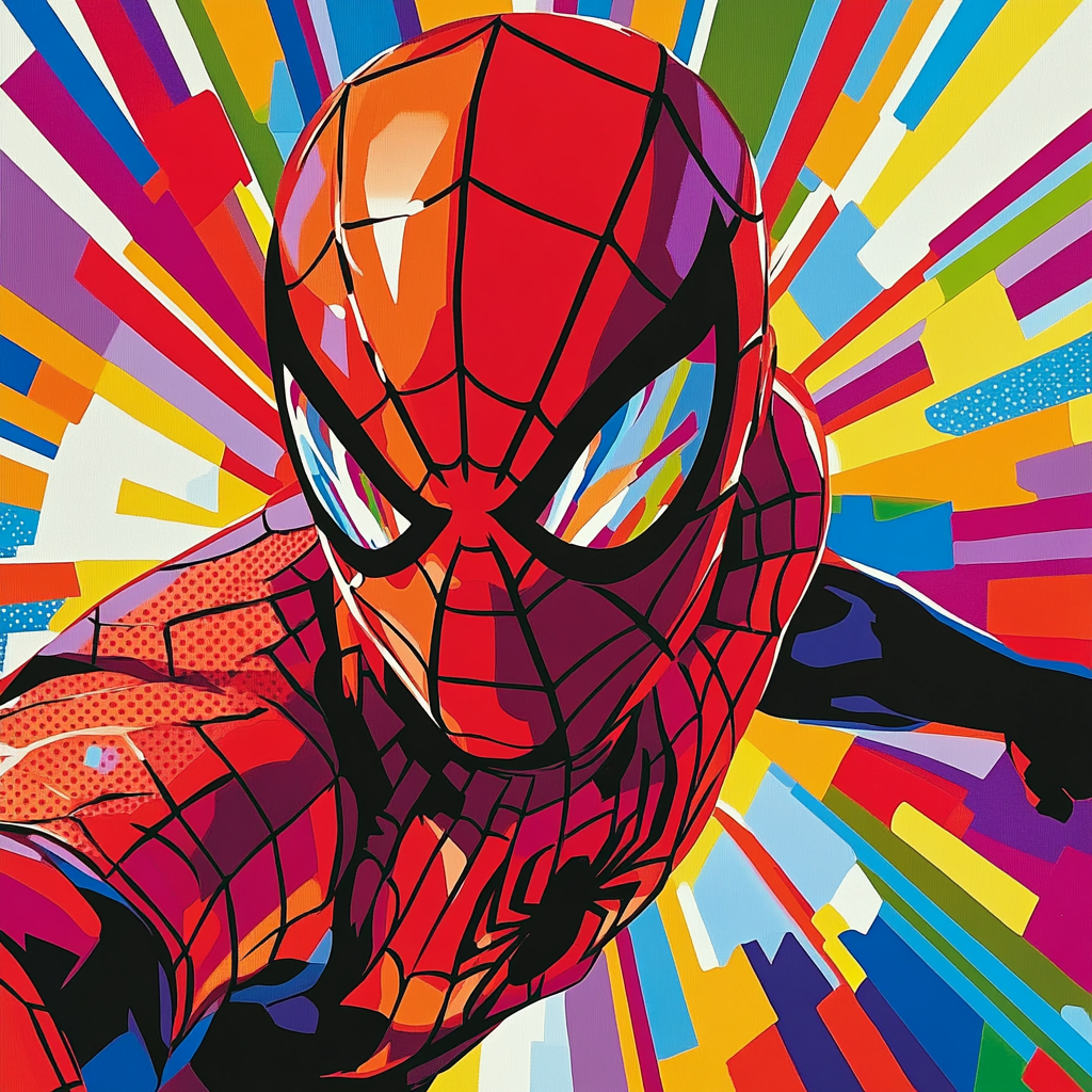 Tableau Spiderman pop art portrait comics Marvel