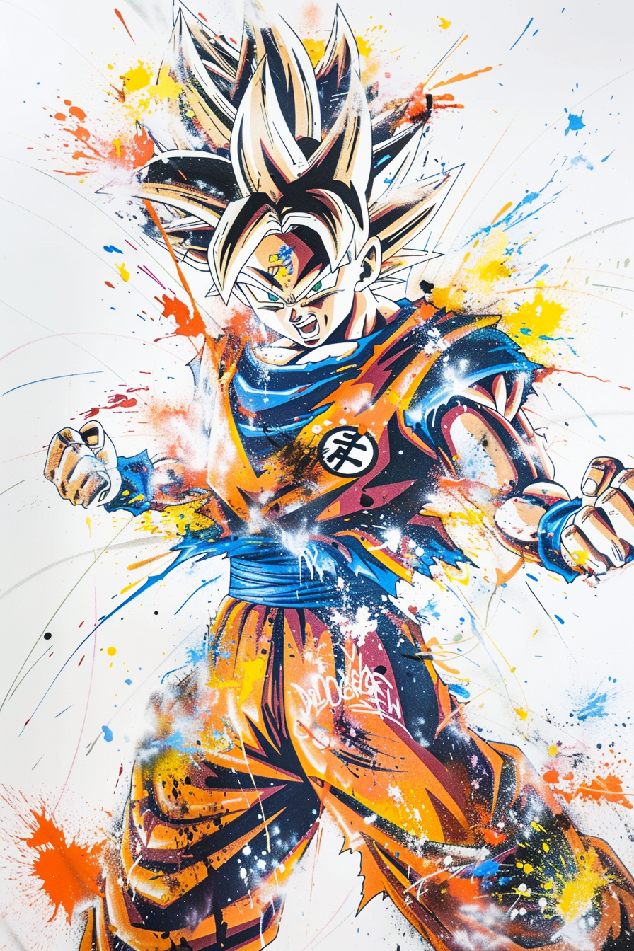 Tableau déco Son Goku Dragon Ball Z Street-art