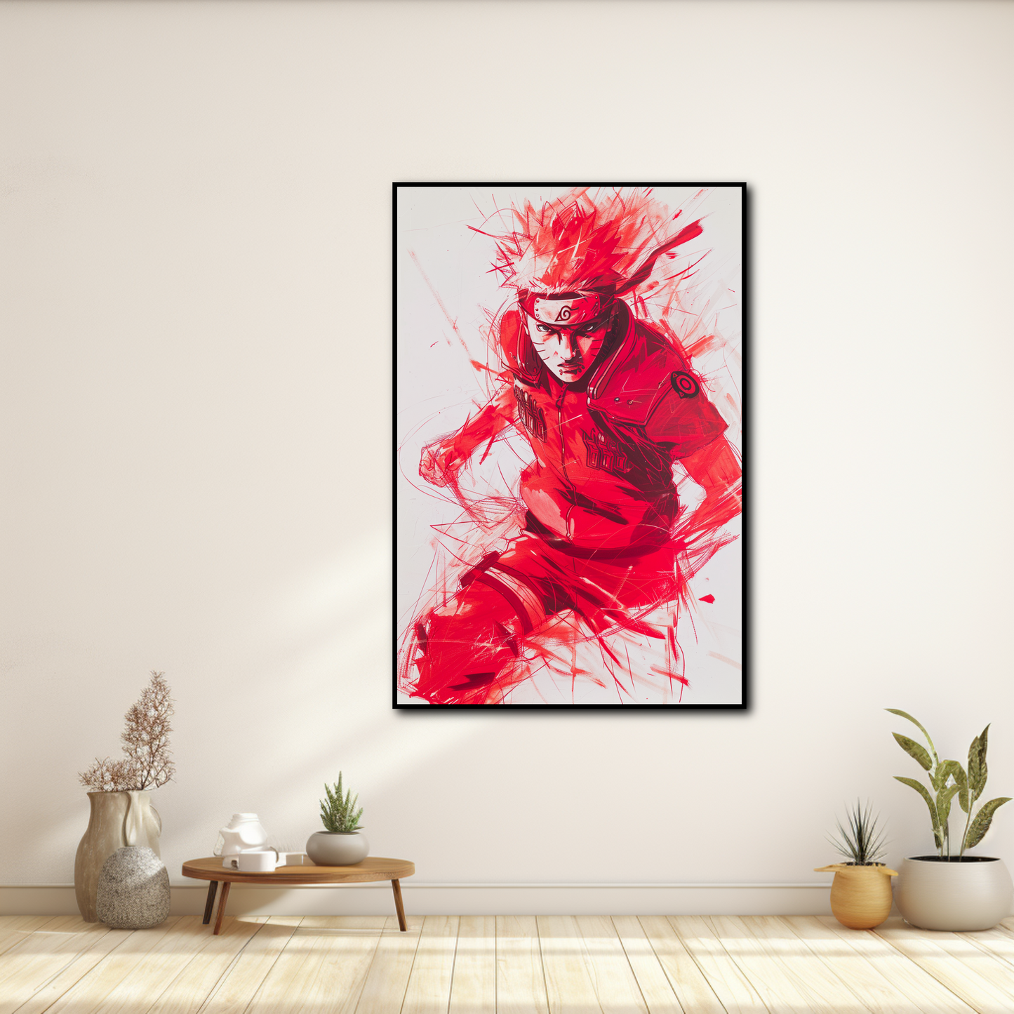 Tableau Naruto Éclats Rouges