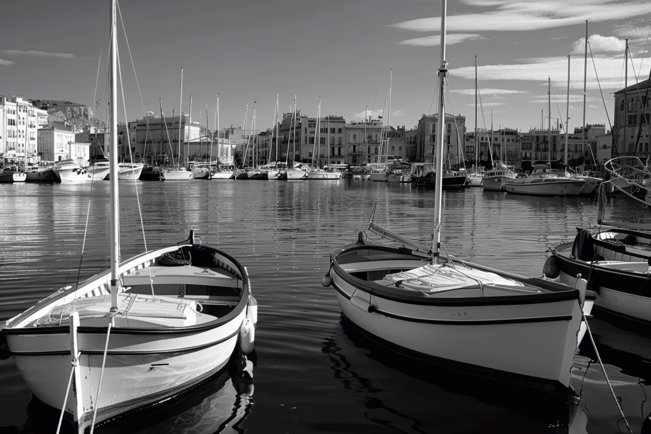 Tableau Marseille Noir et Blanc