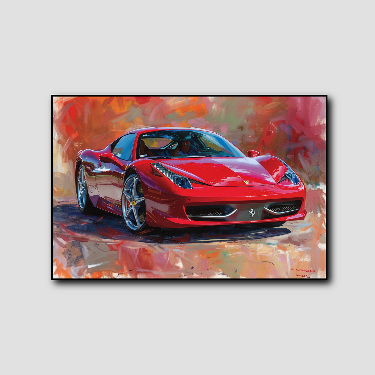 Tableau Ferrari Fond Abstrait