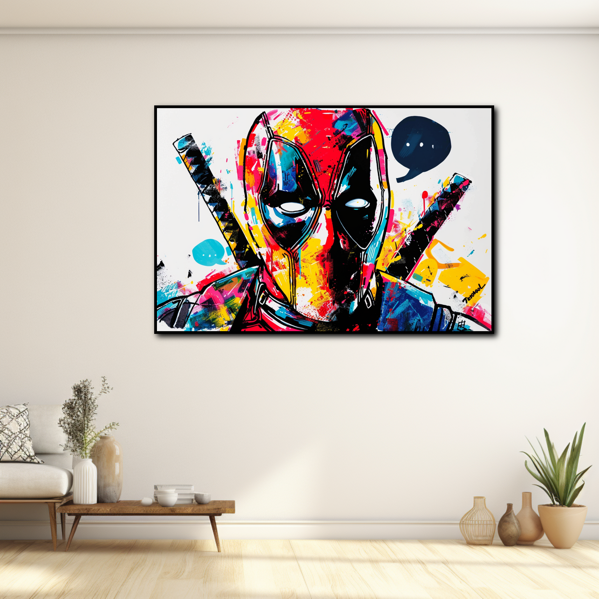 Tableau Captain Deadpool Marvel Pop Art