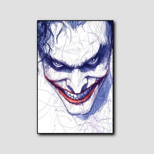 Tableau déco Joker portrait dessin