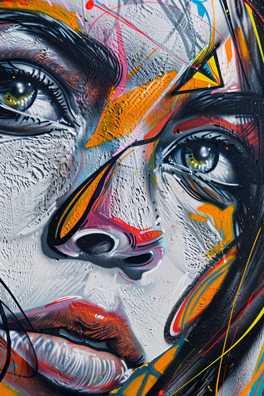 Tableau Street Art Visage