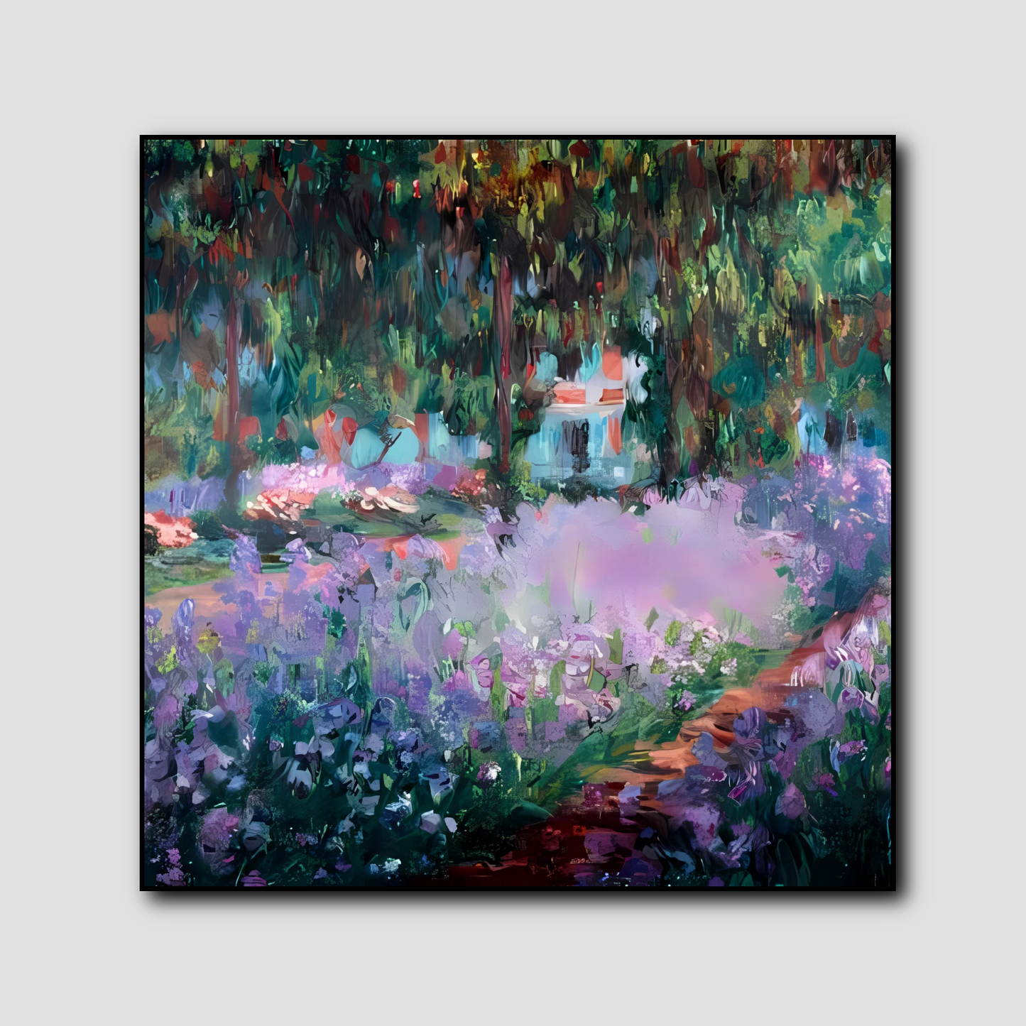 Iris fleurissant dans le jardin - Claude Monet