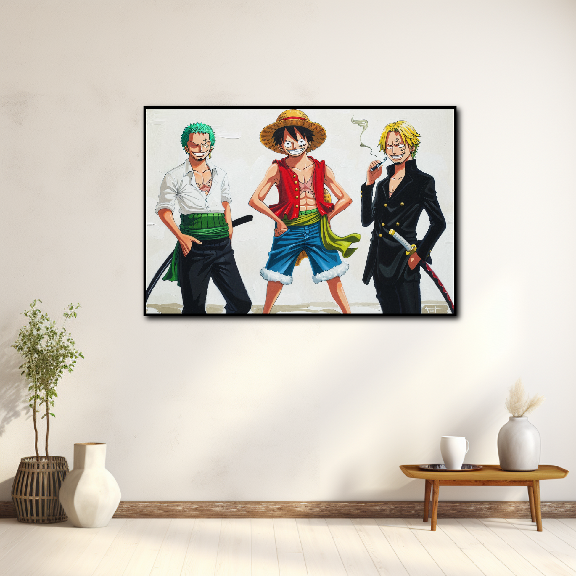 Tableau ONE PIECE Luffy Zoro Sanjî