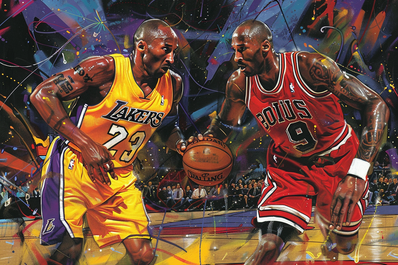 Tableau Kobe Bryant et Jordan