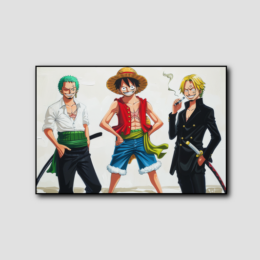 Tableau ONE PIECE Luffy Zoro Sanjî