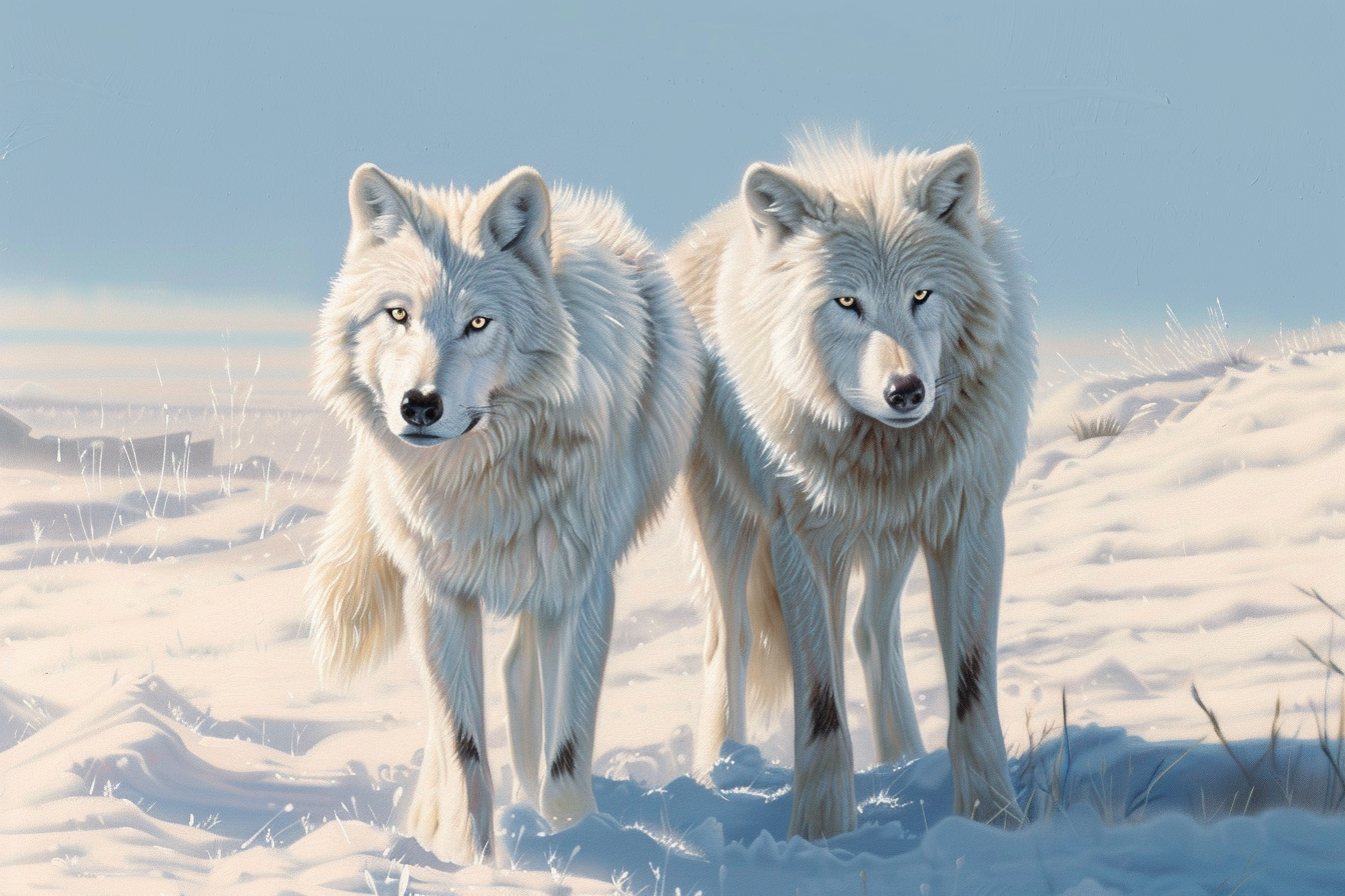 Tableau Loups Blancs