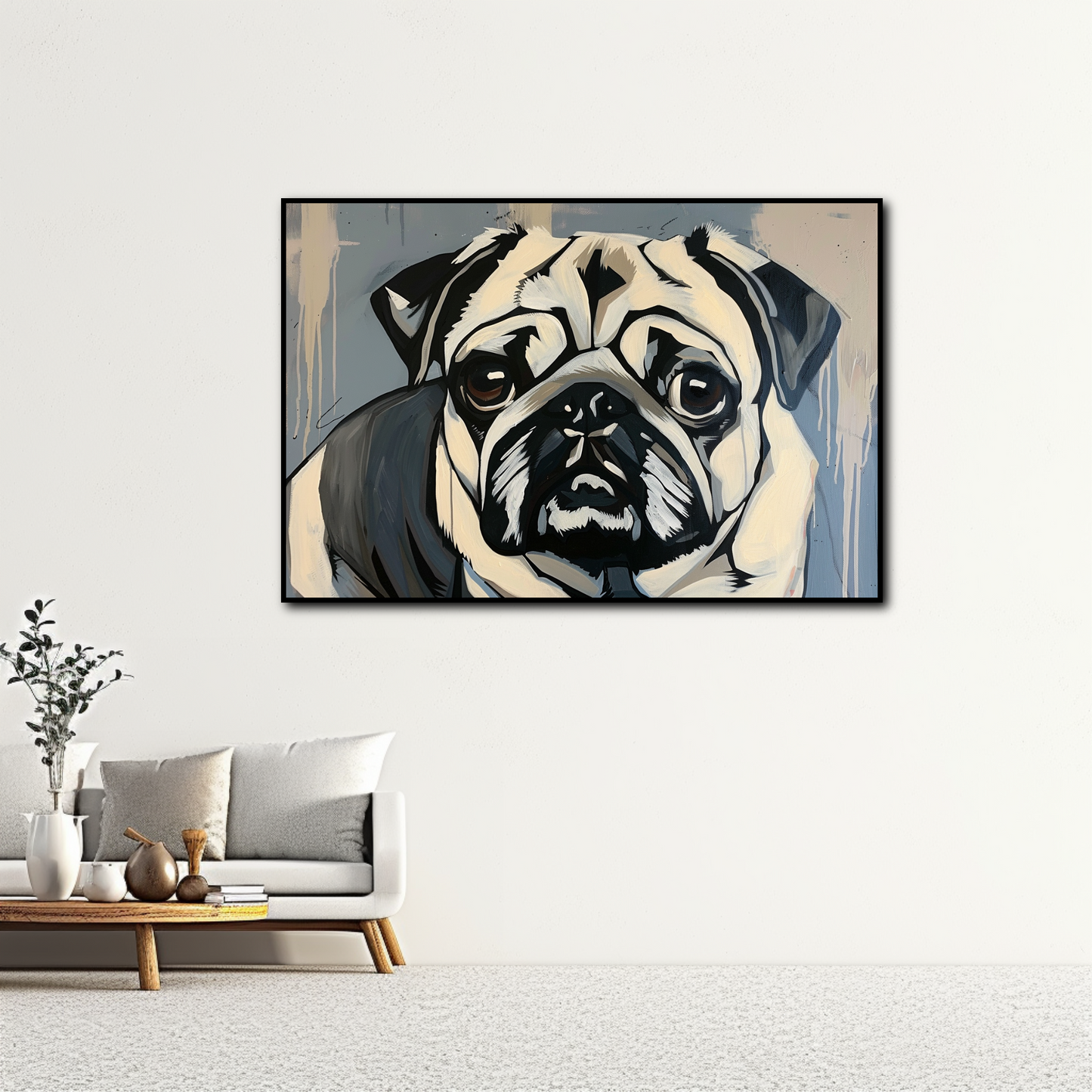 Tableau Chien Carlin Moderne