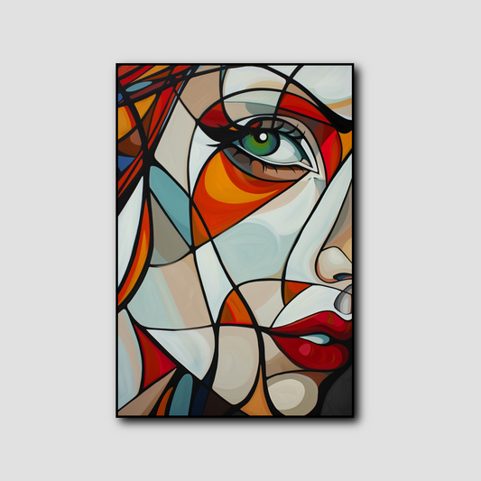 Tableau Visage Femme Abstrait