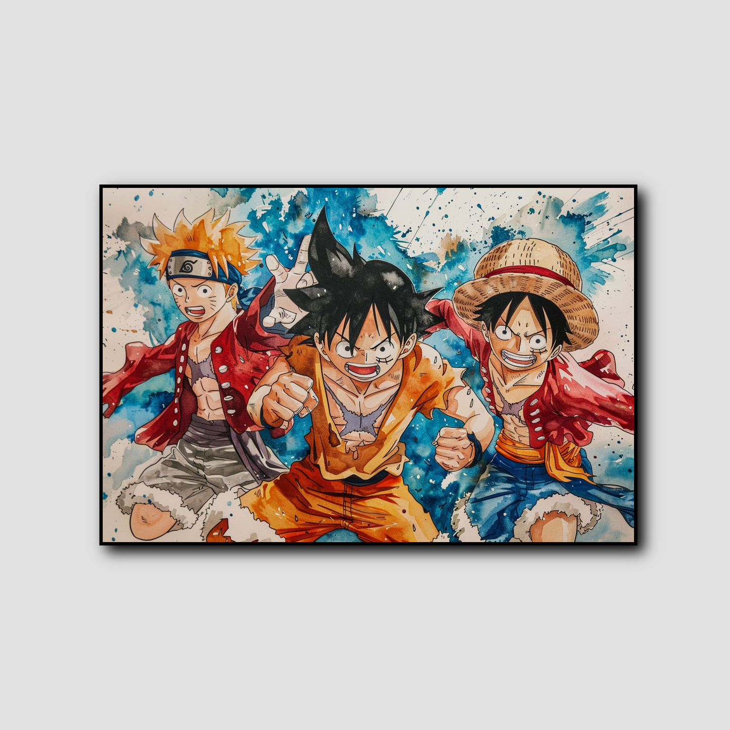 Tableau Manga Goku Luffy Naruto