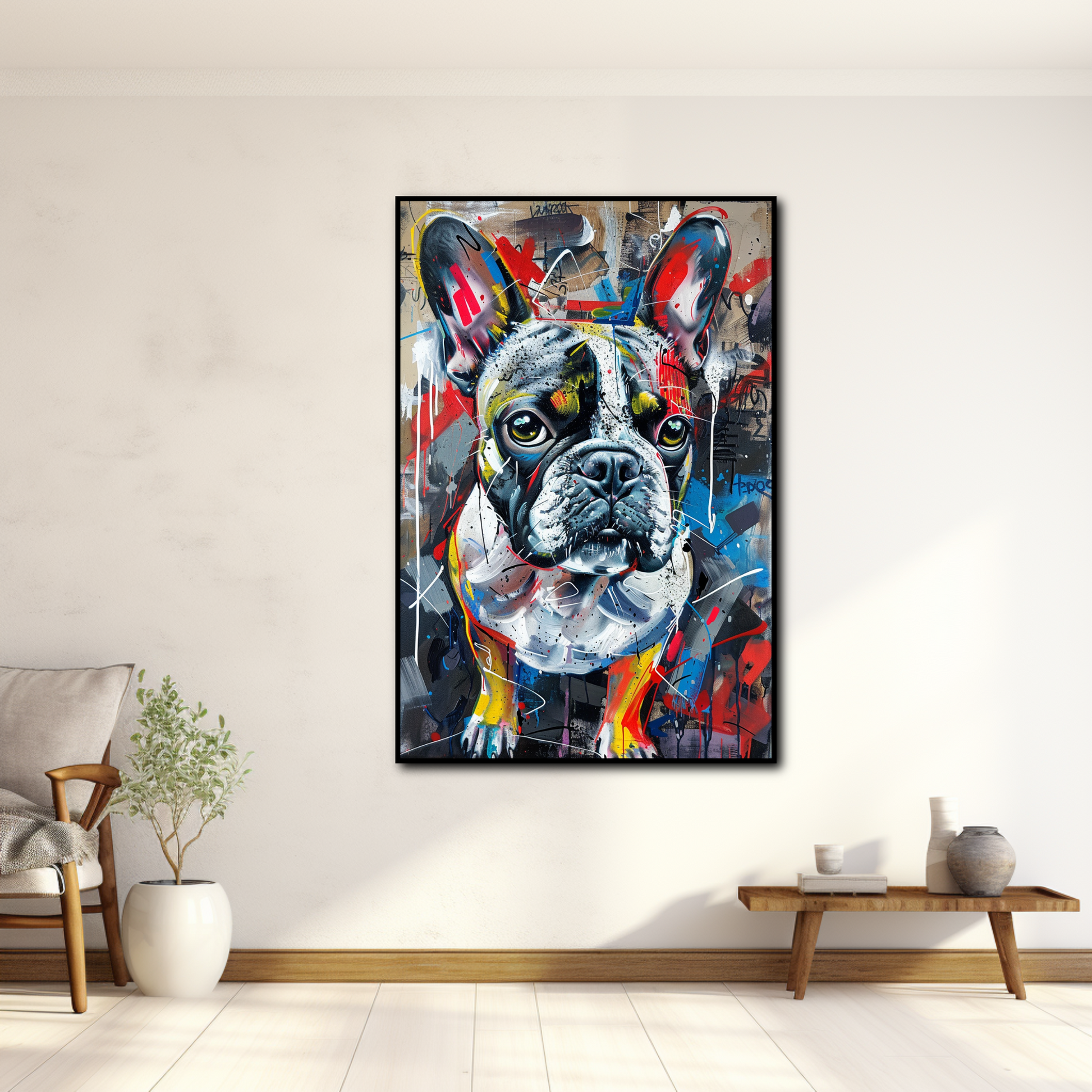 Tableau Street Art Bulldog Français