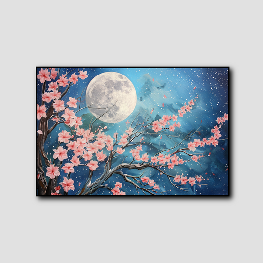 Tableau Lune et Cerisier Japonais