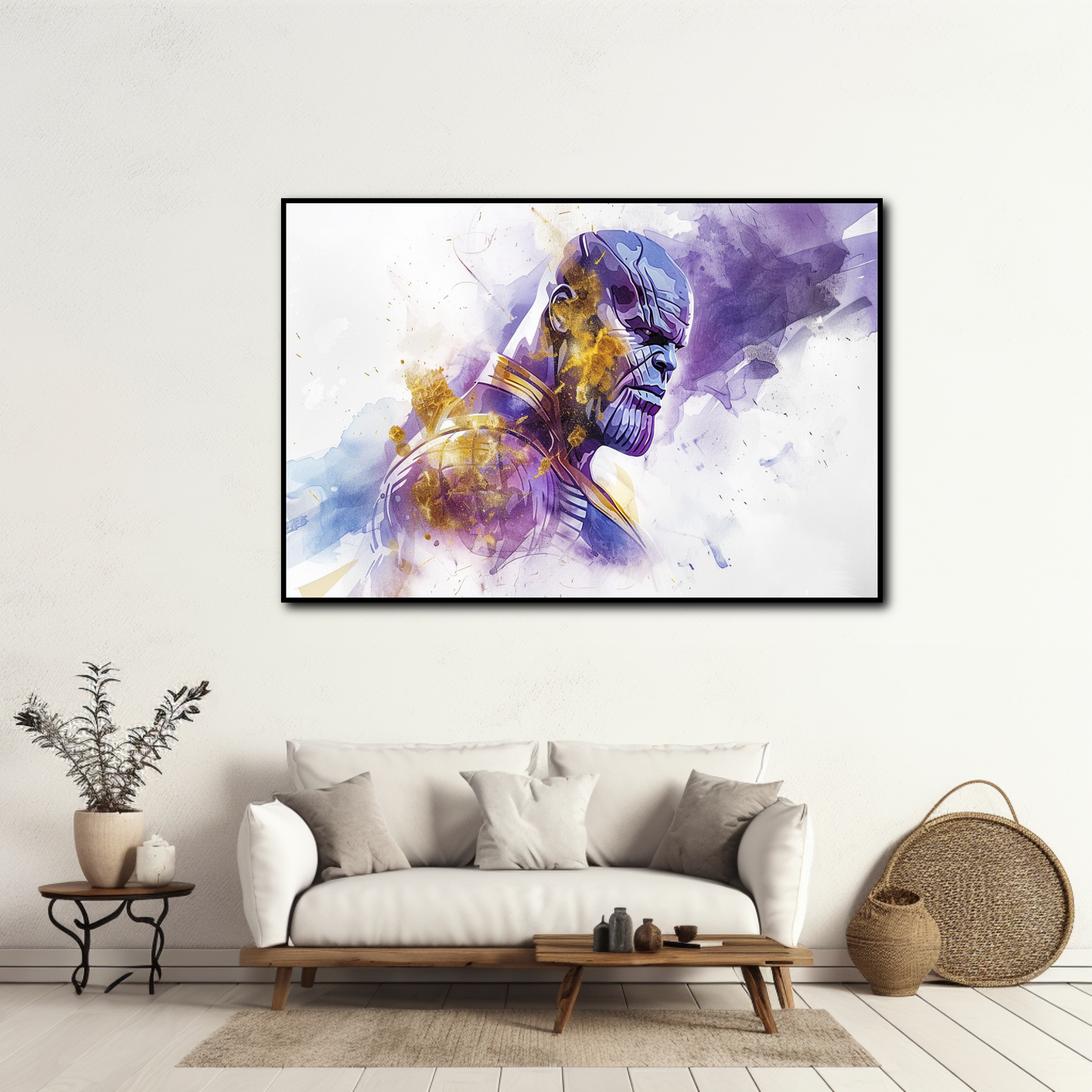 Tableau déco Thanos Avengers Marvel Aquarelle