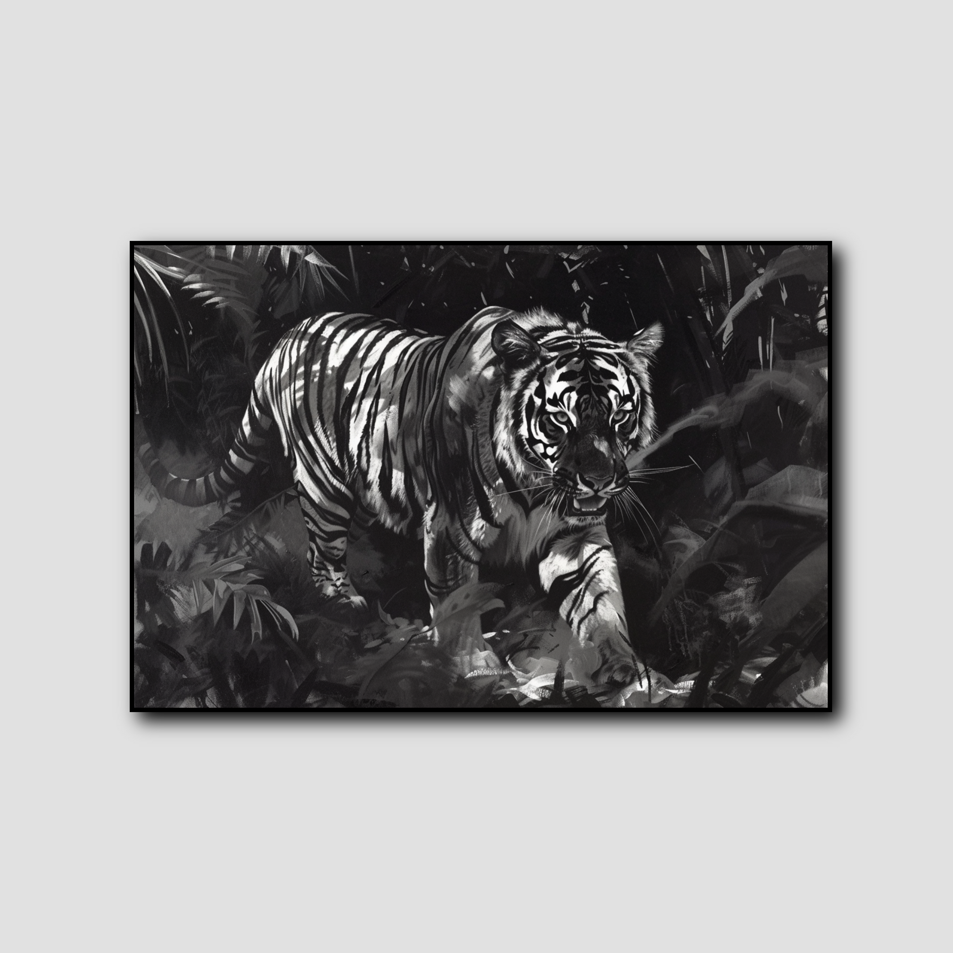 Tableau Tigre Noir et Blanc