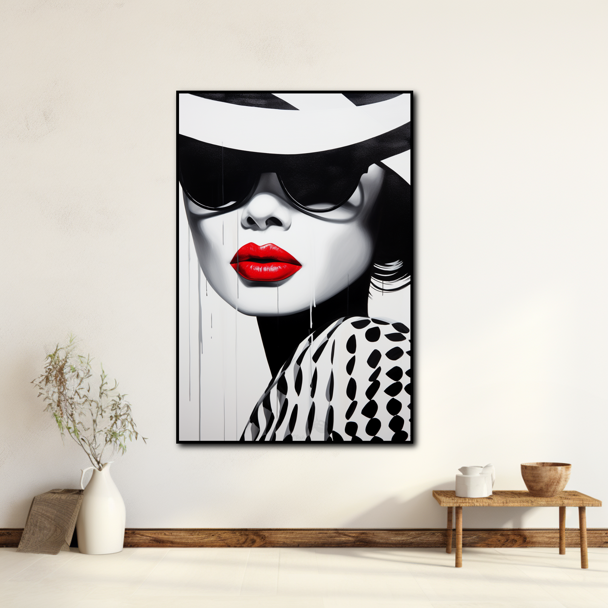 Tableau Pop Art Noir et Blanc