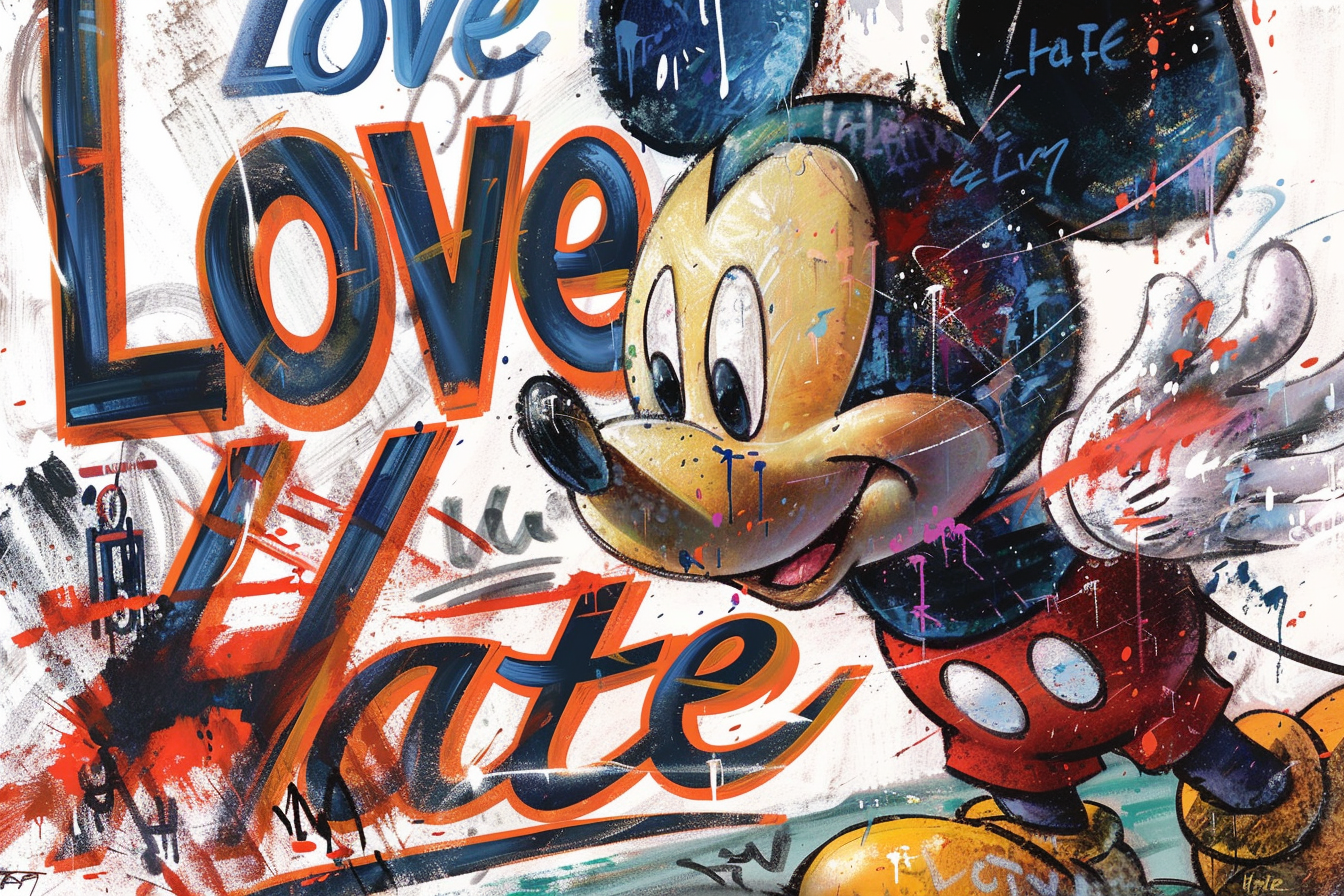 Tableau Street Art Mickey Love Hate