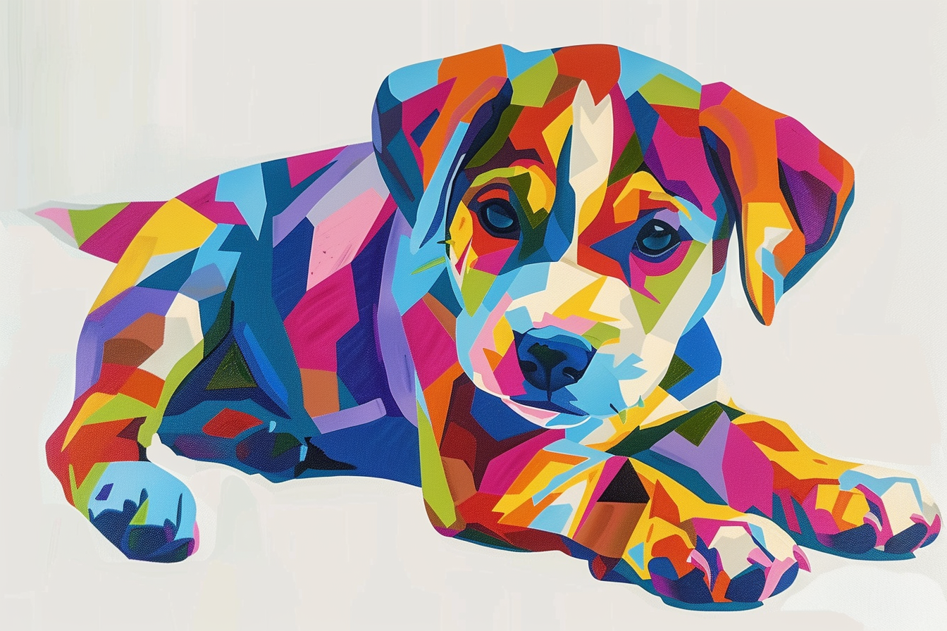 Tableau Chiot Pop Art