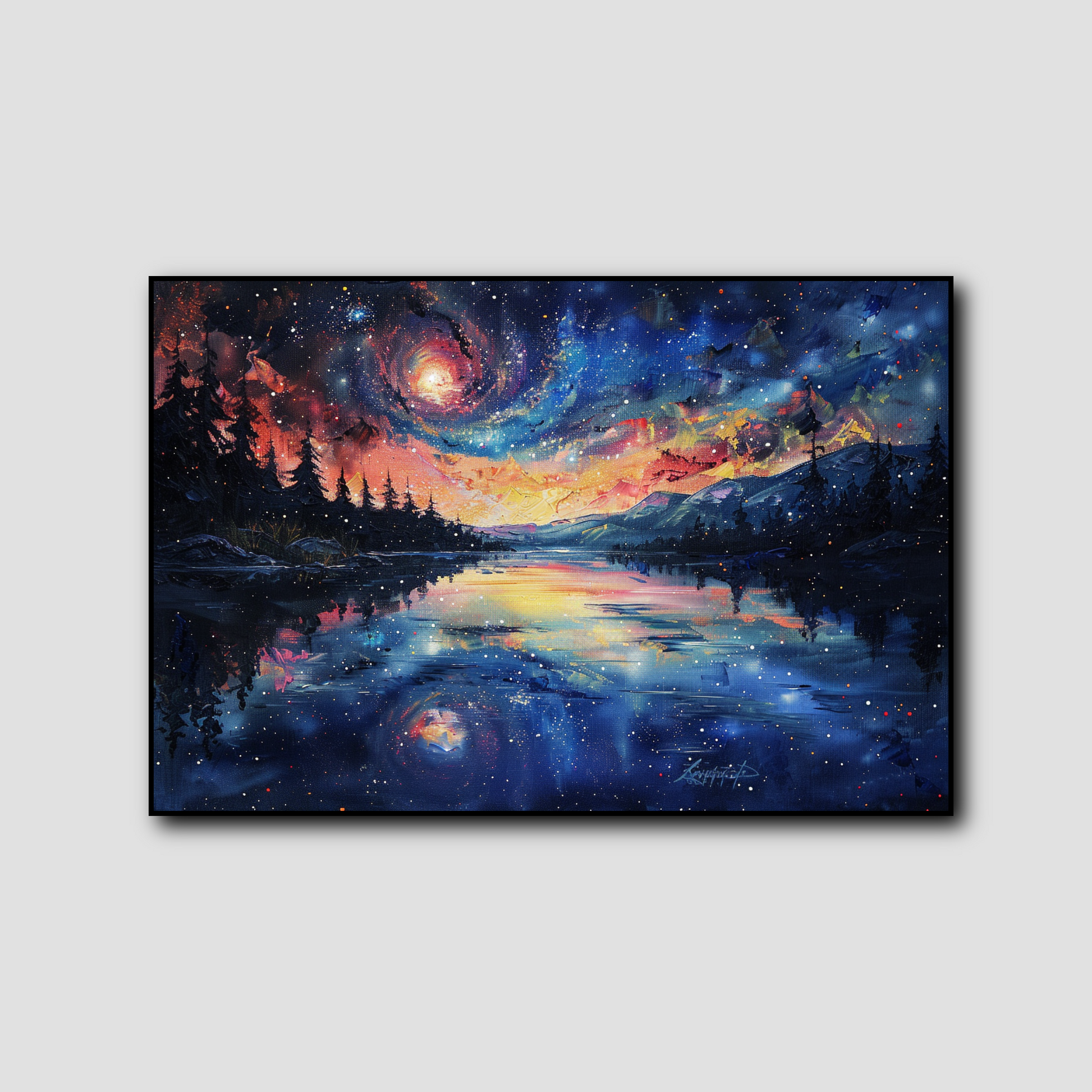 Tableau Galaxie sur le Lac