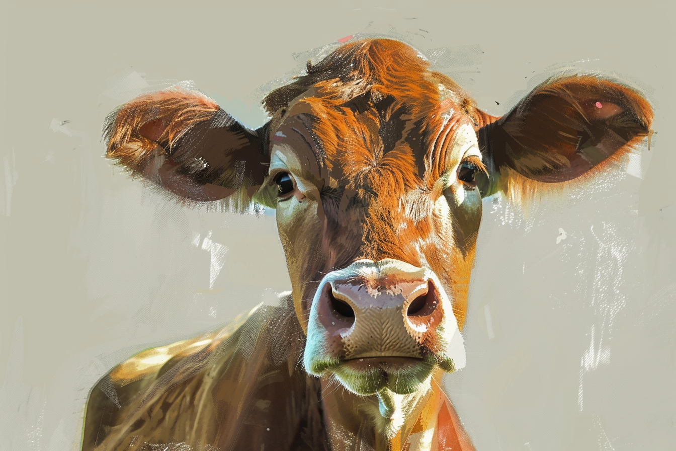 Peinture Vache Curieuse