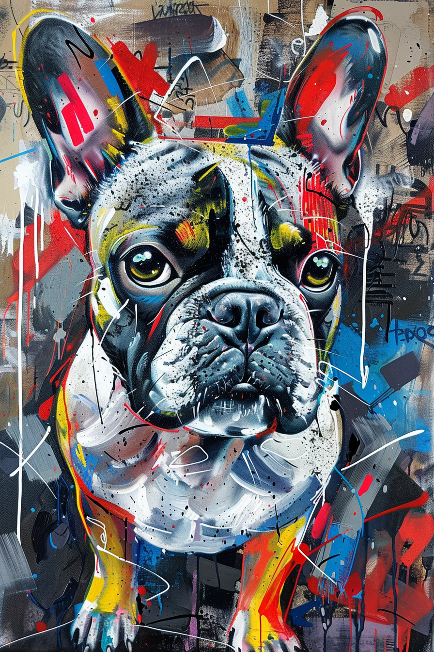 Tableau Street Art Bulldog Français