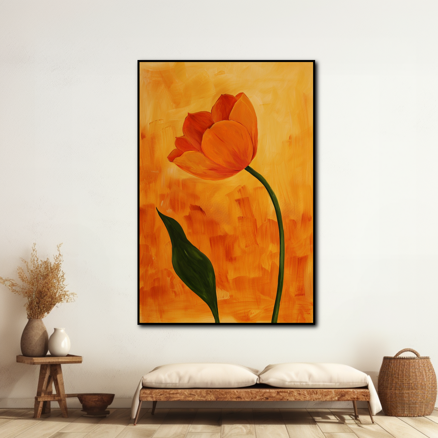 Tableau Fleur Orange