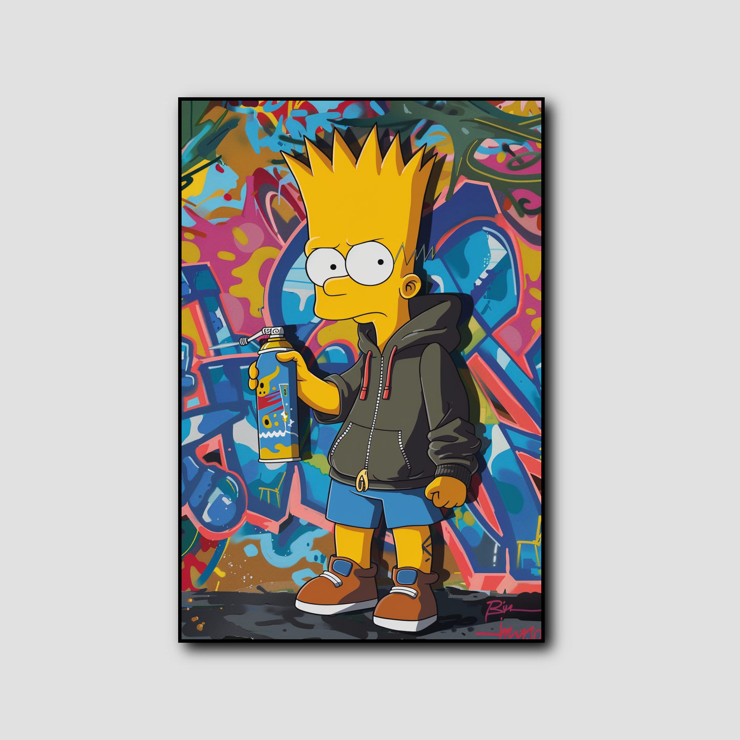 Tableau Bart Simpson Le Graffeur