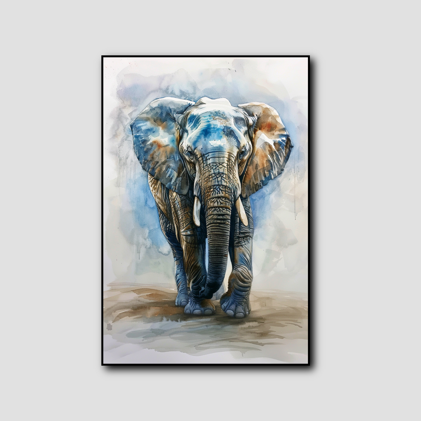 Peinture Aquarelle Élephant