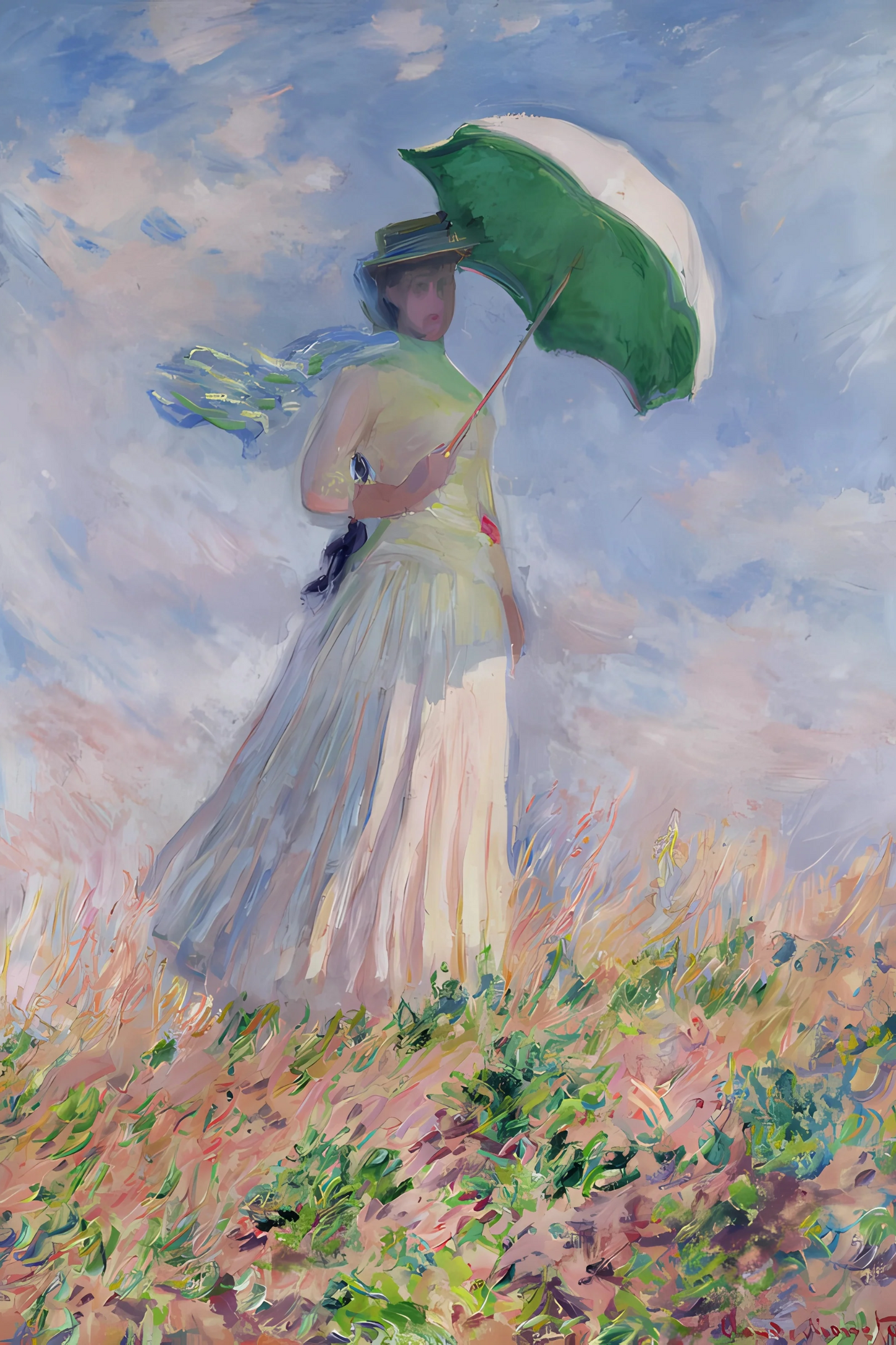 La femme au parasol - Claude Monet