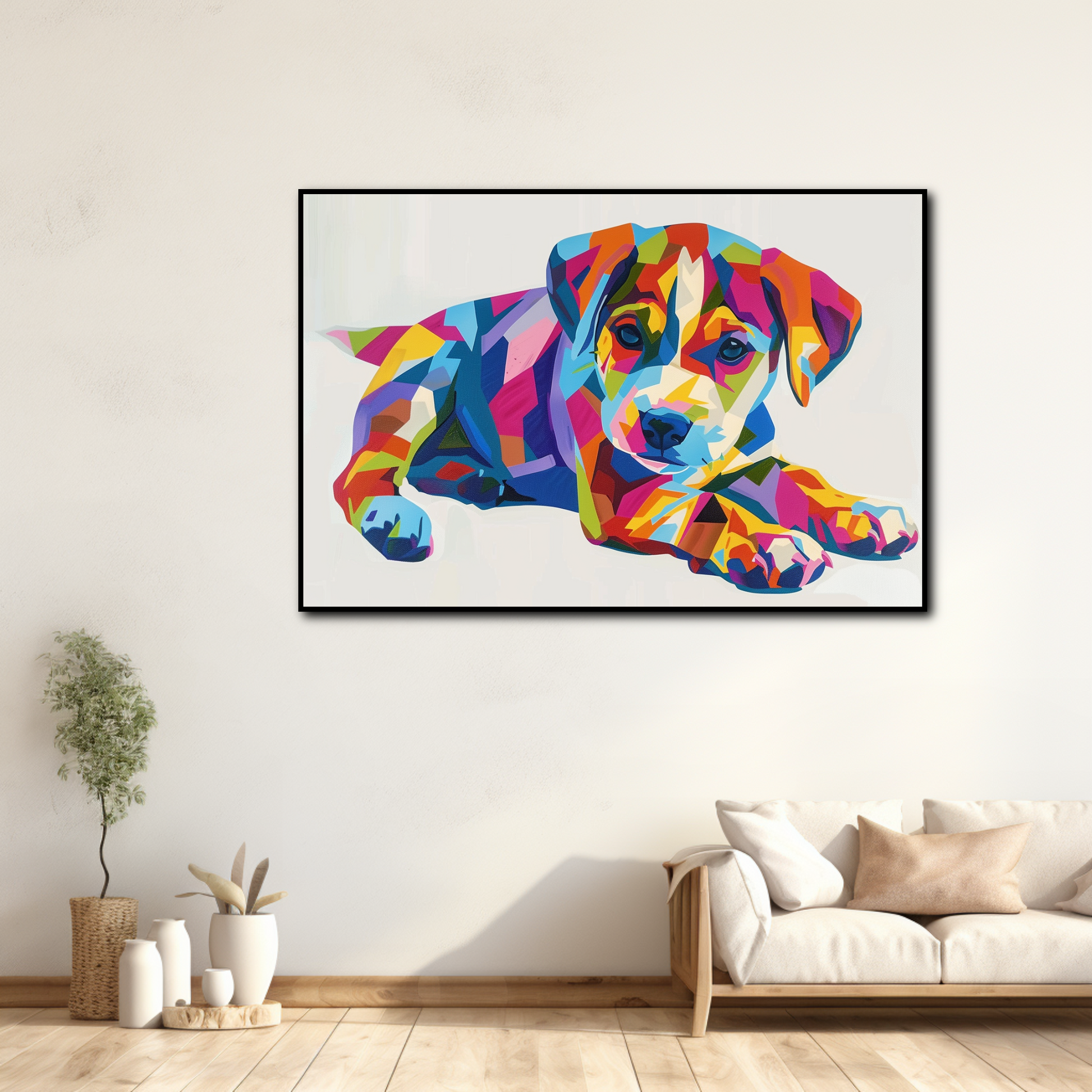 Tableau Chiot Pop Art